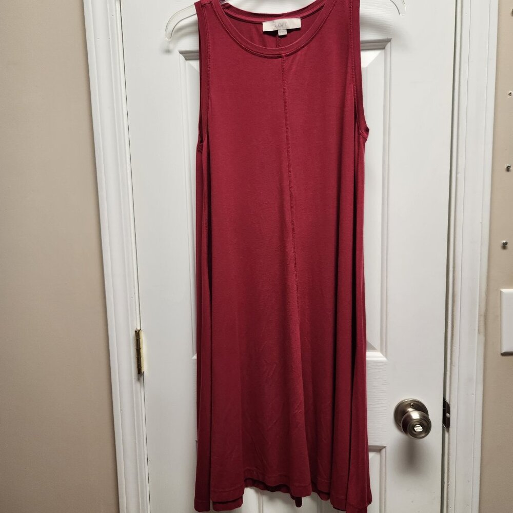 Loft Womens Tank Shift Sleeveless Dress Fuschia Medium Lightweight